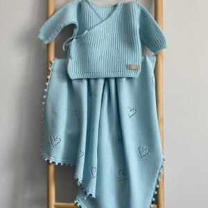 Megztukas ir pledas (dangaus mėlyna)